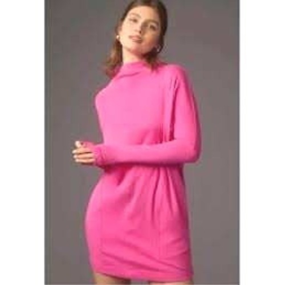 Daily Practice by Anthropologie Cowl Neck Tunic Dress Pink Rose Size M CP6403